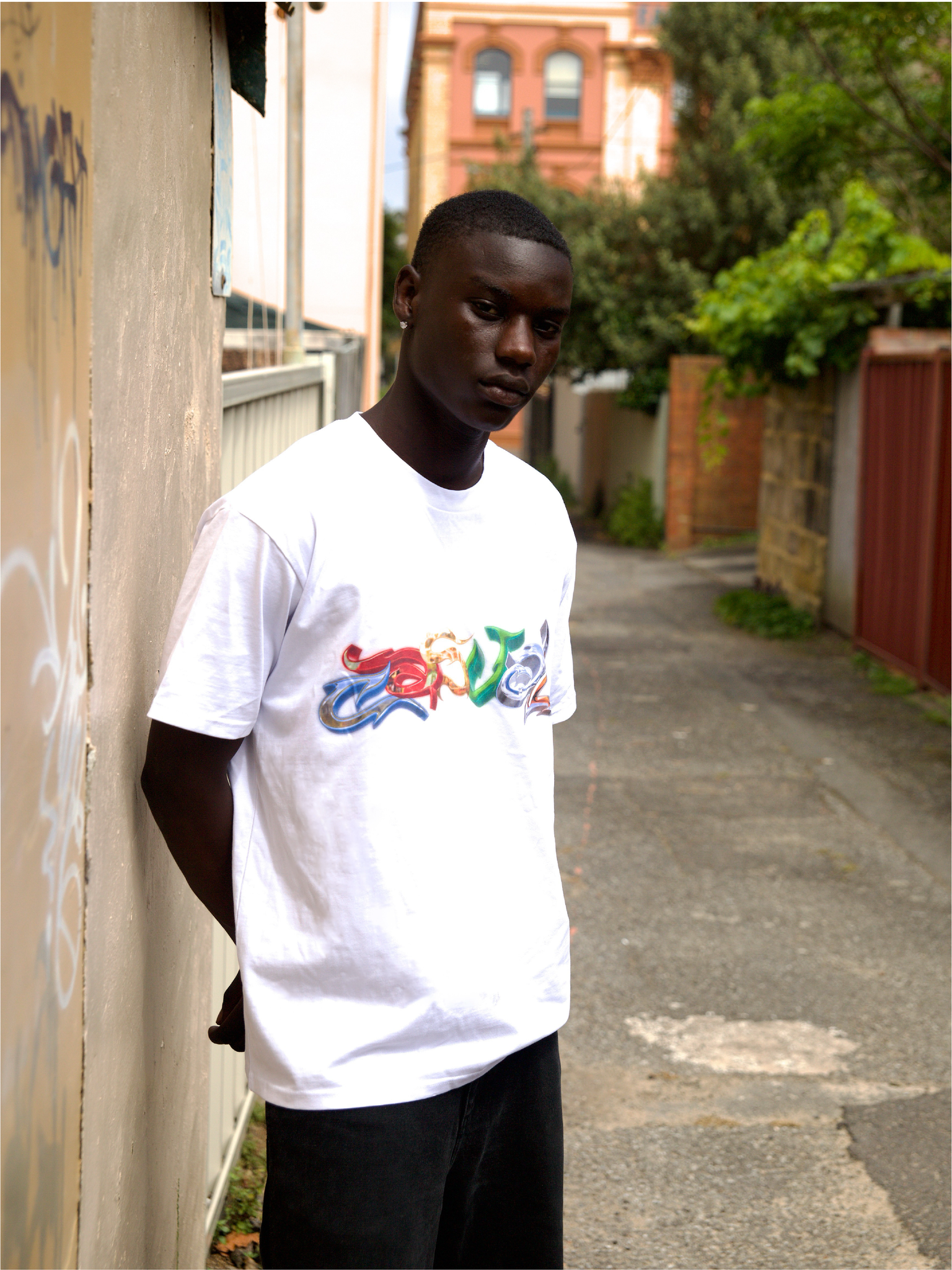 Colours Script Tee (White)