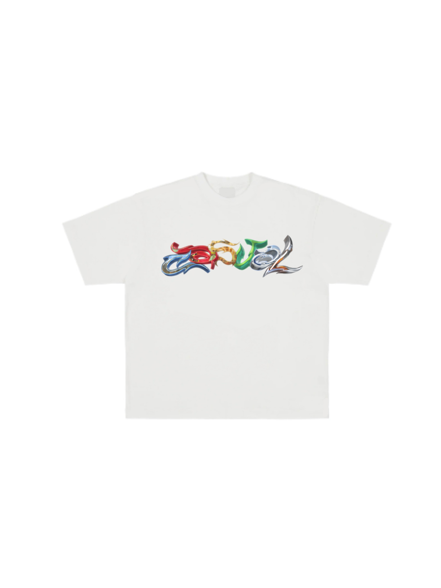 Colours Script Tee (White)
